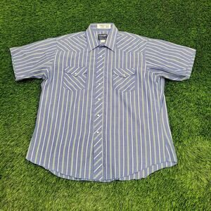 Vintage 80s Wrangler Western Snap Shirt 2XL 18 26x31 Stripes